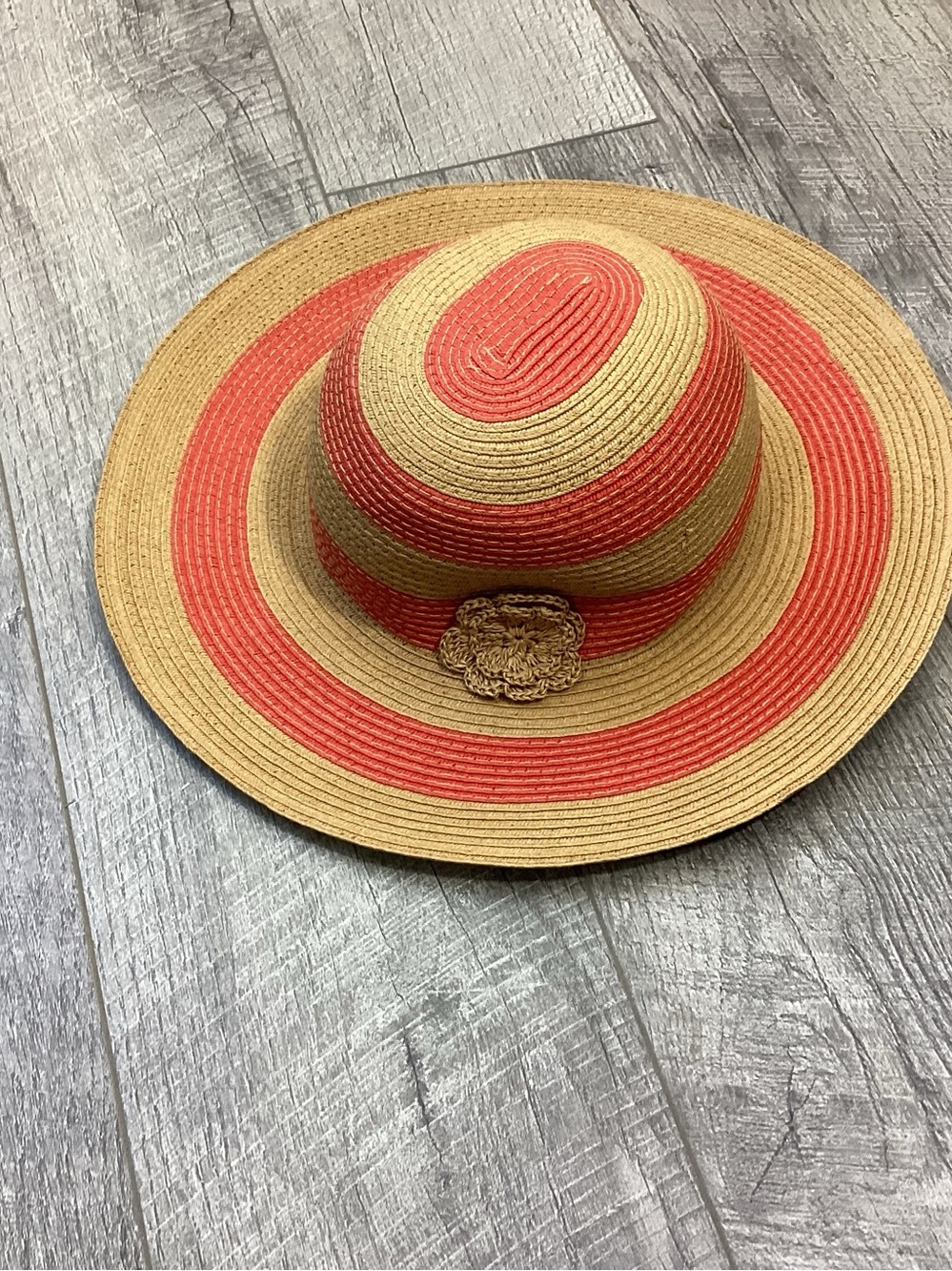 Janie And Jack Striped Straw Sun Hat Size 2T-3T
